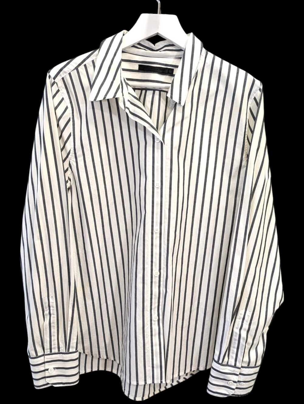 Jenni Kayne Cotton Striped Button Down XL Pinstripe Collared Shirt Lightweight